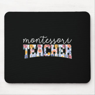 Retro Floral Montessori Teacher Instructor Educato Mouse Mat