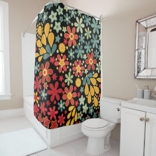 Retro. Floral motifs 2 Shower Curtain