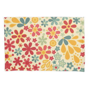 Retro.  Floral motifs Pillowcase