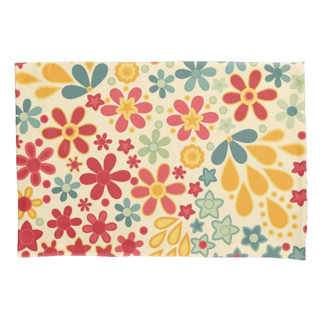 Retro.  Floral motifs Pillowcase (Front)