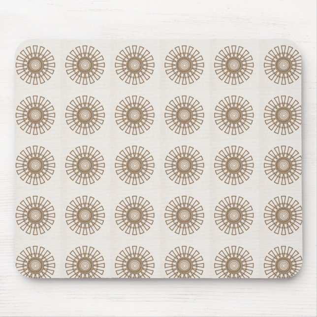 Retro Floral Mousepad, Latte Mouse Mat (Front)