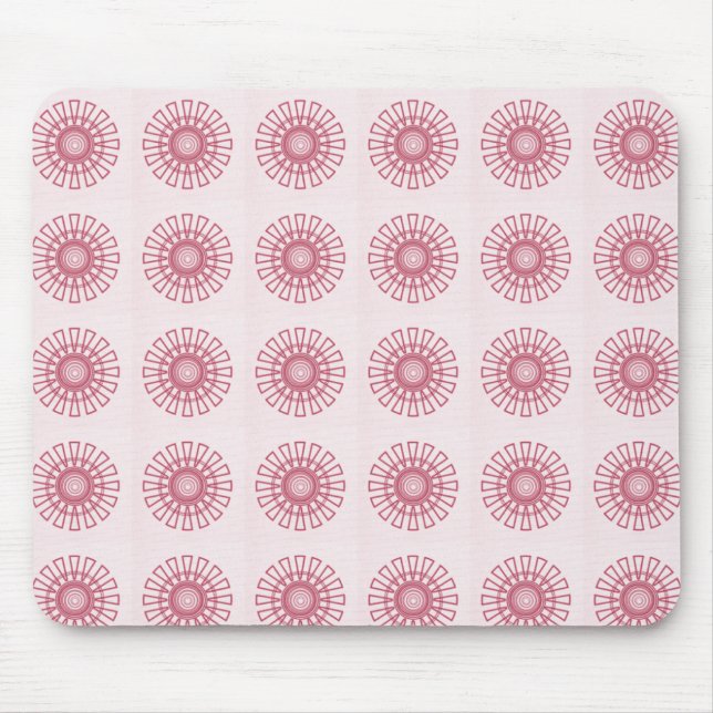 Retro Floral Mousepad, Magenta Mouse Mat (Front)