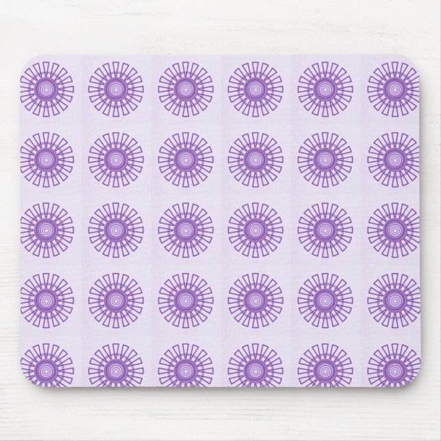 Retro Floral Mousepad, Violet Mouse Mat (Front)