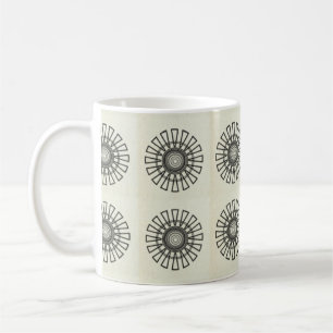 Retro Floral Mug, Black Coffee Mug