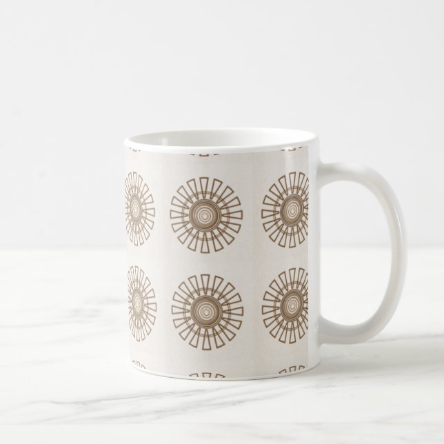 Retro Floral Mug, Latte Coffee Mug (Right)