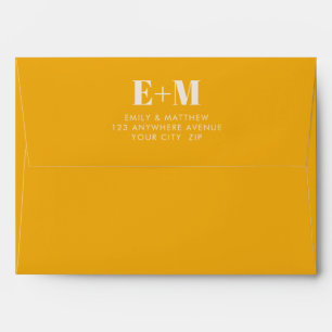 Retro floral mustard  envelope