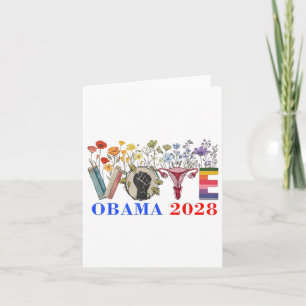 Retro Floral Obama 2028 Card