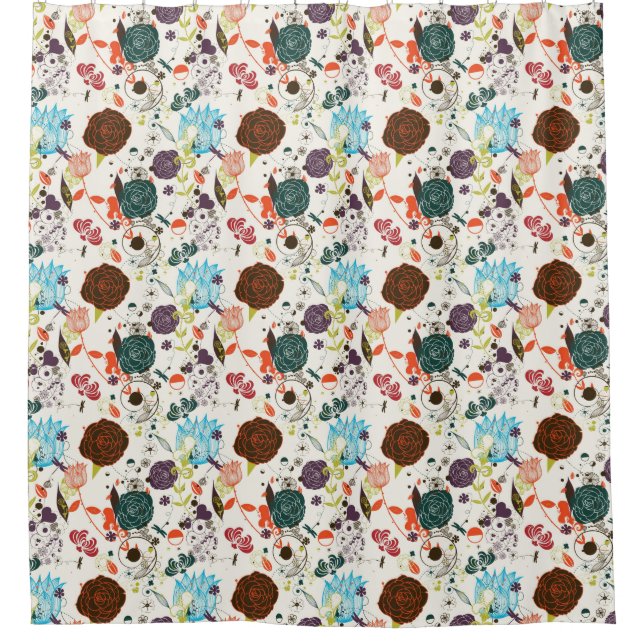Retro Floral Pattern 2 2 Shower Curtain (Front)