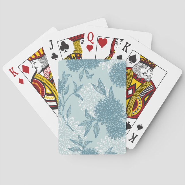 Retro Floral Pattern 2 3 Playing Cards (Back)