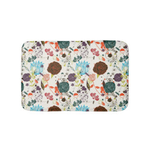 Retro Floral Pattern 2 Bath Mat
