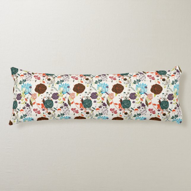 Retro Floral Pattern 2 Body Cushion (Front)