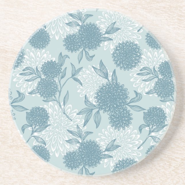 Retro Floral Pattern 2 Coaster (Front)