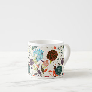 Retro Floral Pattern 2 Espresso Cup