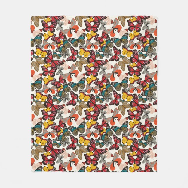 Retro floral pattern 2 fleece blanket (Front)