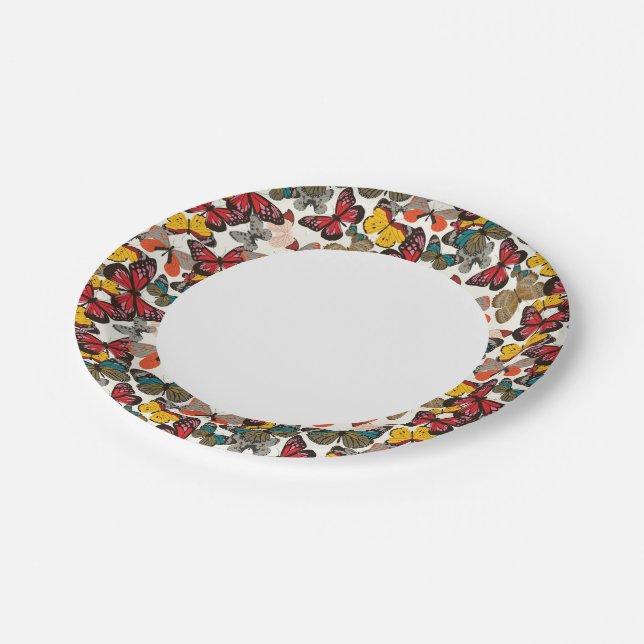 Retro floral pattern 2 paper plate (Angled)