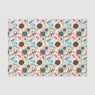 Retro Floral Pattern 2 Tissue Paper
