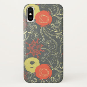 Retro floral pattern 3 iPhone x case
