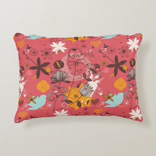 Retro floral pattern 7 decorative cushion (Front)
