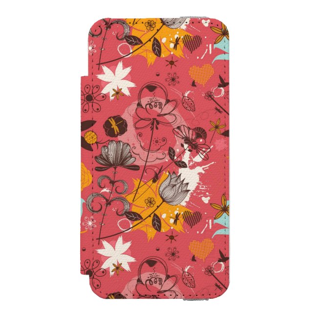 Retro floral pattern 7 incipio iPhone wallet case (Folio Front)