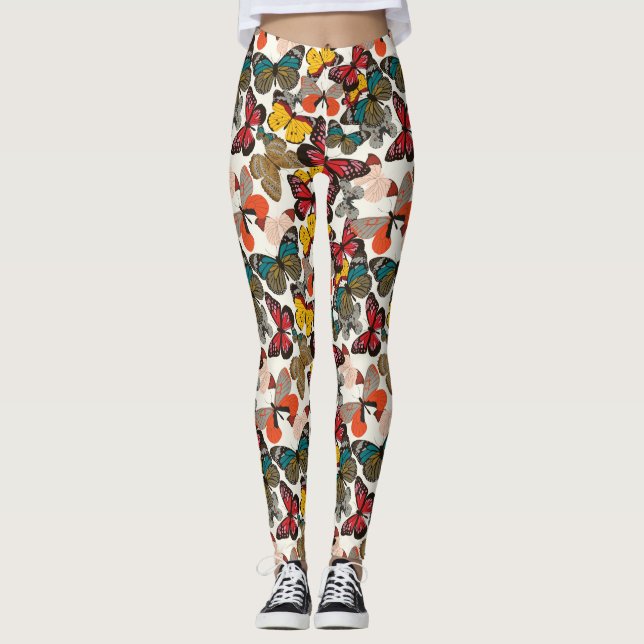 Retro floral pattern 7 leggings (Front)