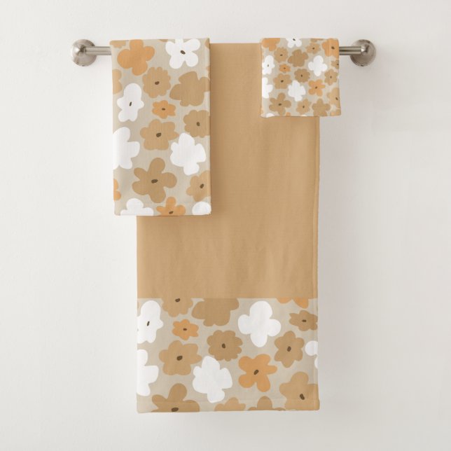 Retro Floral Pattern bath towel set (Insitu)