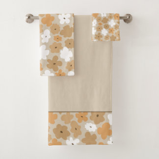 Retro Floral Pattern bath towel set