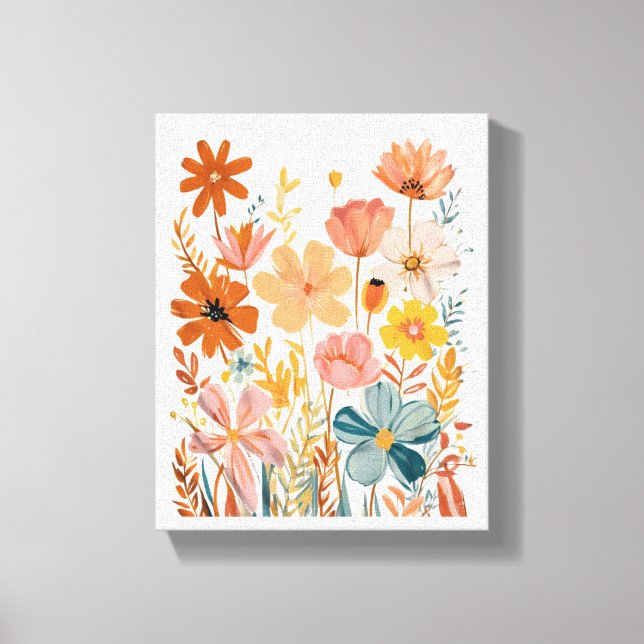 Retro Floral Pattern  Canvas Print (Front)