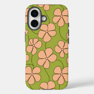 Retro Floral Pattern iPhone 16 Case