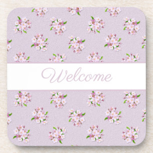 Retro floral pattern coaster