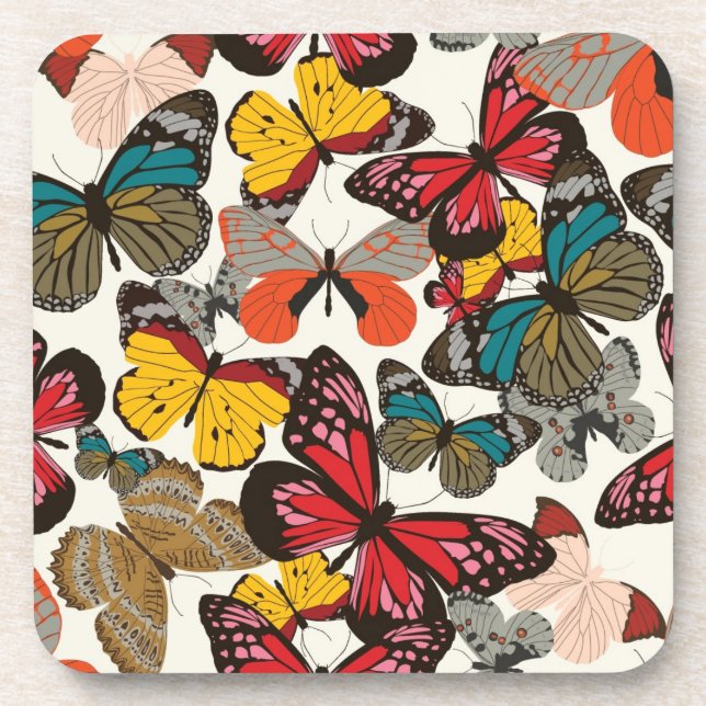 Retro floral pattern coaster (Front)