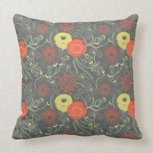 Retro floral pattern cushion