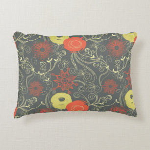 Retro floral pattern decorative cushion