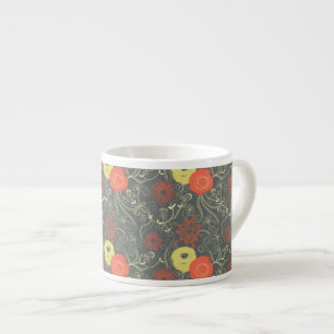 Retro floral pattern espresso cup