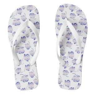Retro floral pattern flip flops