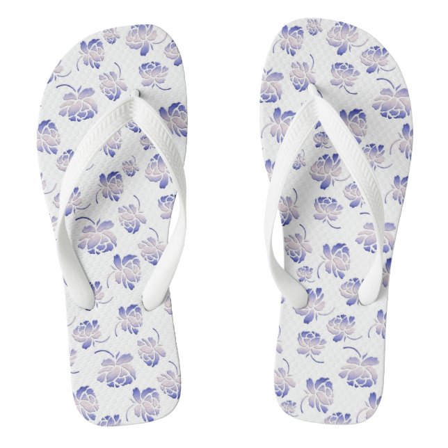 Retro floral pattern flip flops (Footbed)