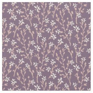 Retro floral pattern in boho style. Pink sakura. Fabric