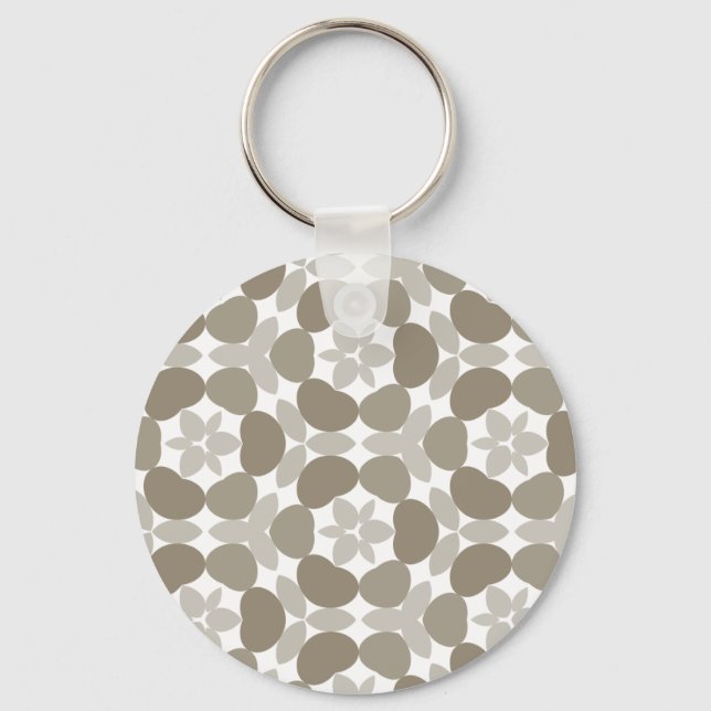 retro floral pattern key ring (Front)