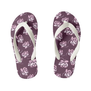 Retro floral pattern kid's flip flops