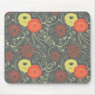 Retro floral pattern mouse mat