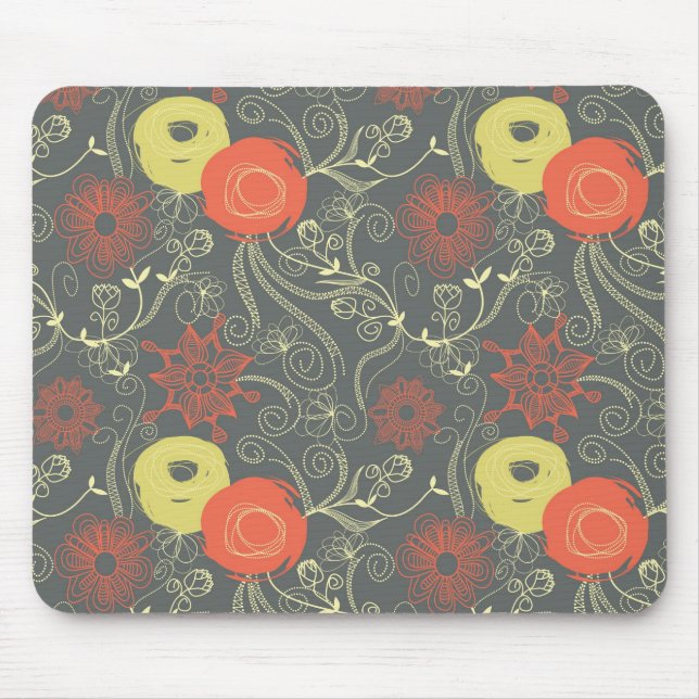 Retro floral pattern mouse mat (Front)