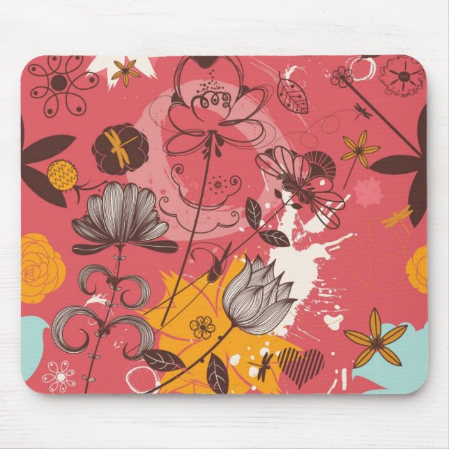 Retro floral pattern mouse mat (Front)