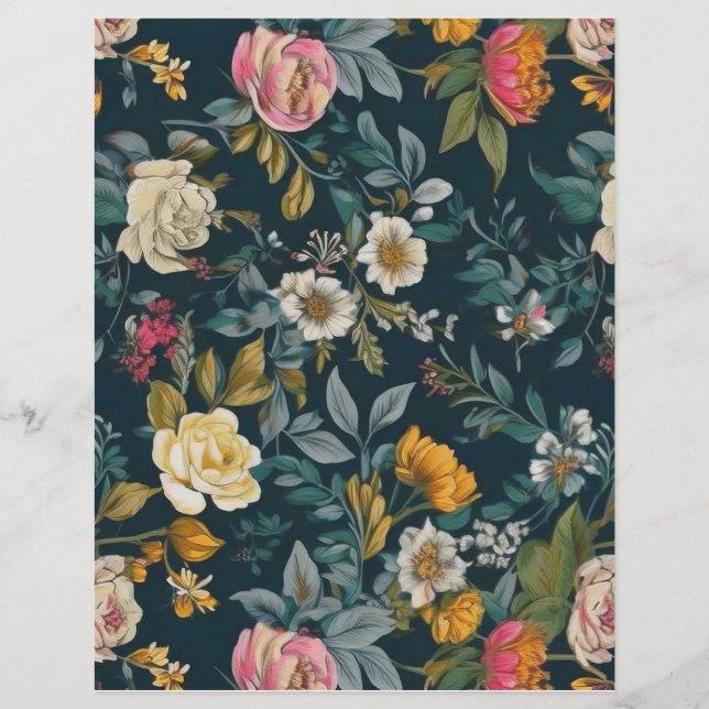 Retro Floral Pattern Paper (Front)