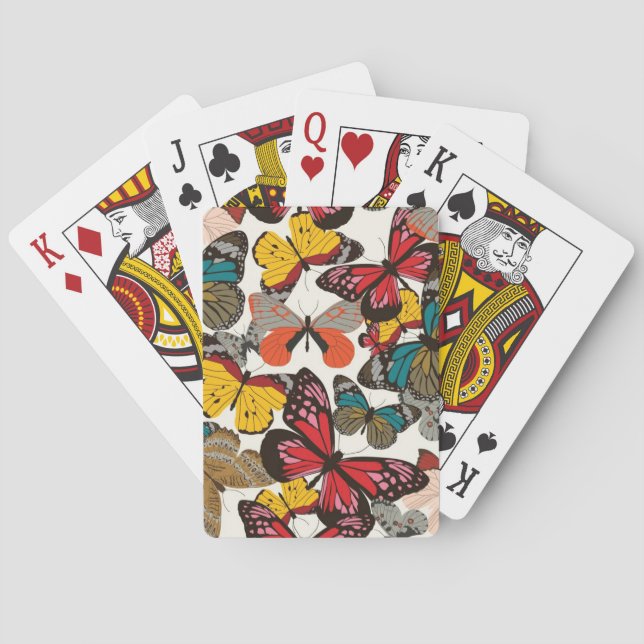 Retro floral pattern playing cards (Back)