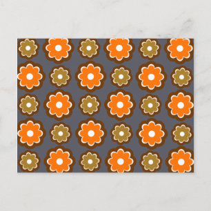 Retro floral pattern postcard