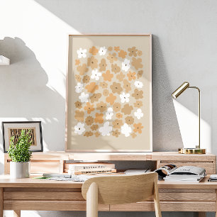 Retro floral pattern poster