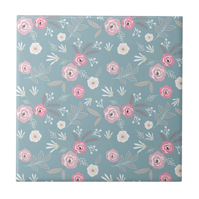 Retro floral pattern. tile (Front)