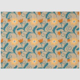 Retro Floral Pattern Tissue Paper