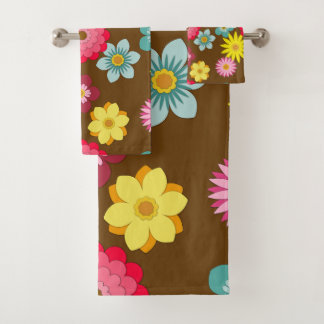 Retro Floral Pattern  Towel set