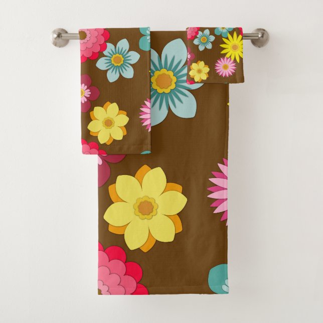 Retro Floral Pattern  Towel set (Insitu)