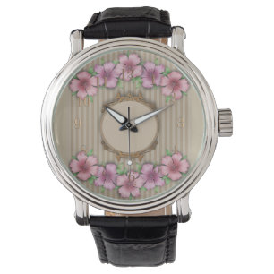 Retro, floral pattern watch